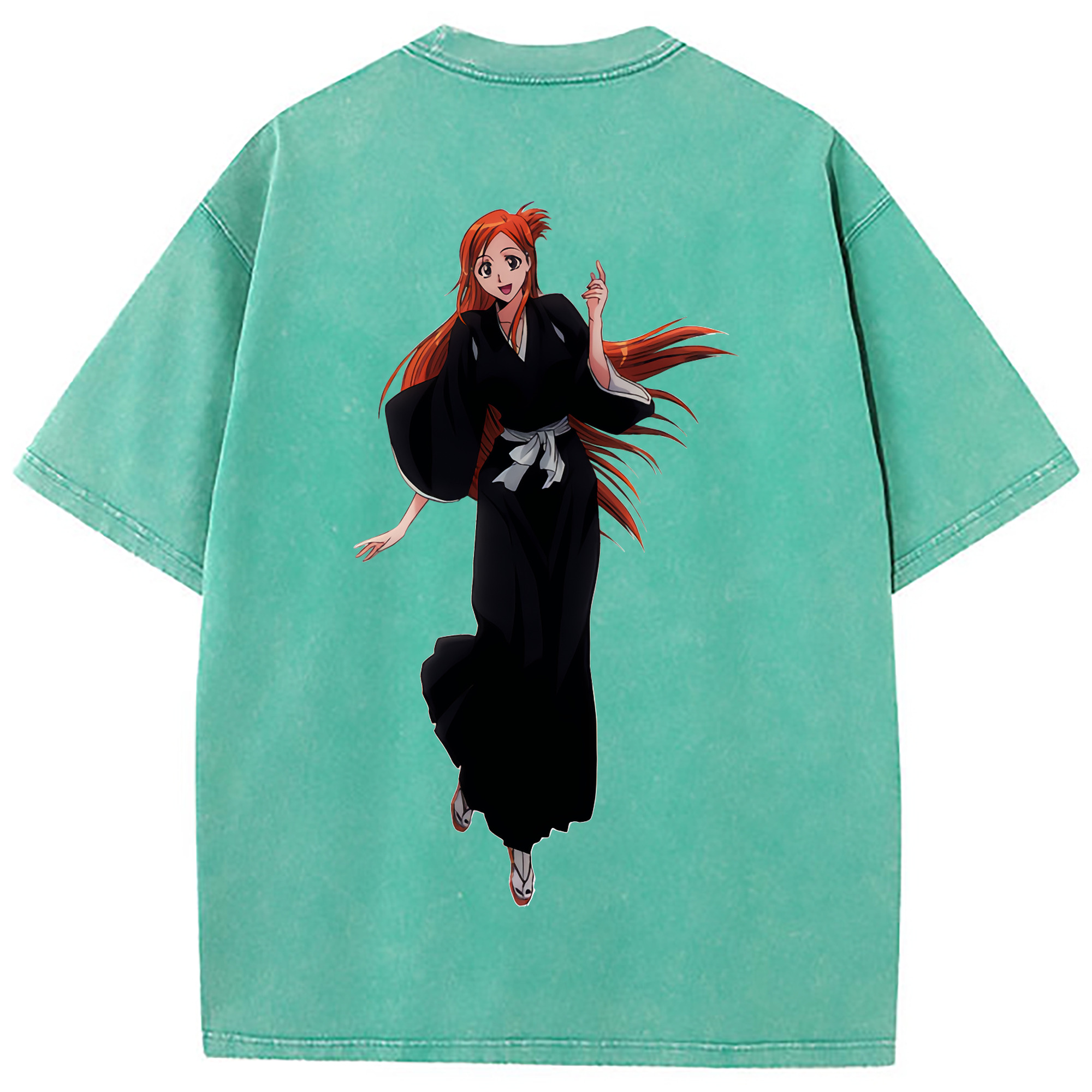 （画像用） ブリーチ 井上織姫（いのうえおりひめ） BLEACH Inoue Orihime 綿100% ヴィンテージ風 半袖Tシャツ（背面プリント）